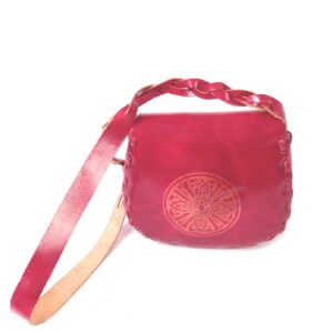 wilson's tooled leather burgundy red shoulder bag