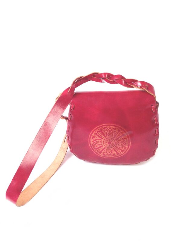 wilson's tooled leather burgundy red shoulder bag