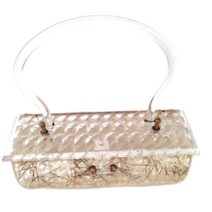 Gilli New York Lucite confetti carved top vintage handbag purse