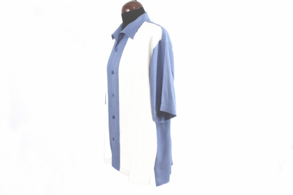 Nat Nast originals blue white panel vintage silk shirt