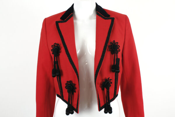 vintage red matador tassel waist jacket