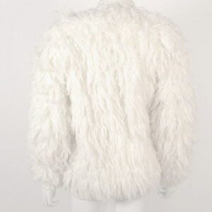 white shag string thread jacket coat