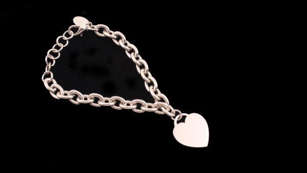 Wincraft silver tone S C initialed lovers heart charm bracelet