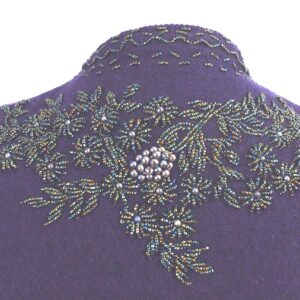 vintage blue 50s iridescent beaded sweater