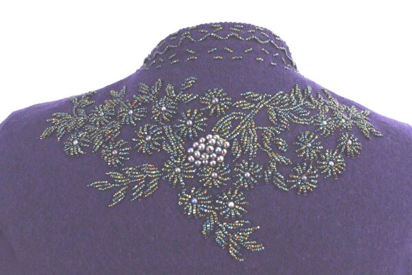 vintage blue 50s iridescent beaded sweater