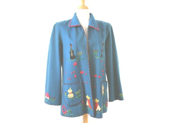 vintage Mexican novelty embroidered wool jacket