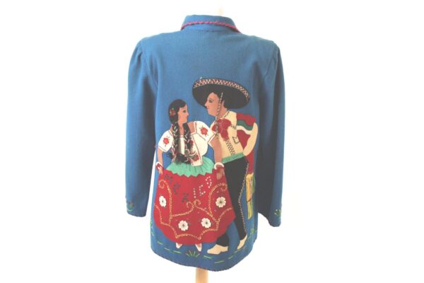 vintage Mexican novelty embroidered wool jacket