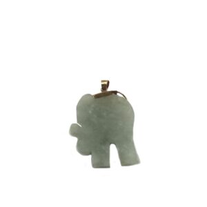 vintage 14kt green jade elephant pendant charm