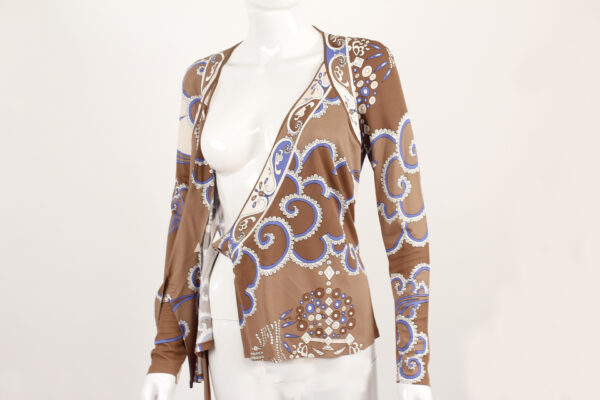 Emilio Pucci wrap tie waist blouse