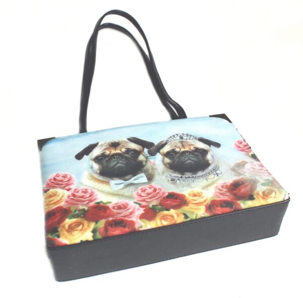 Pug puppy dogs purse girl & boy jeweled handbag