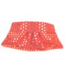 lauren merkin gold polka dot orange red clutch bag