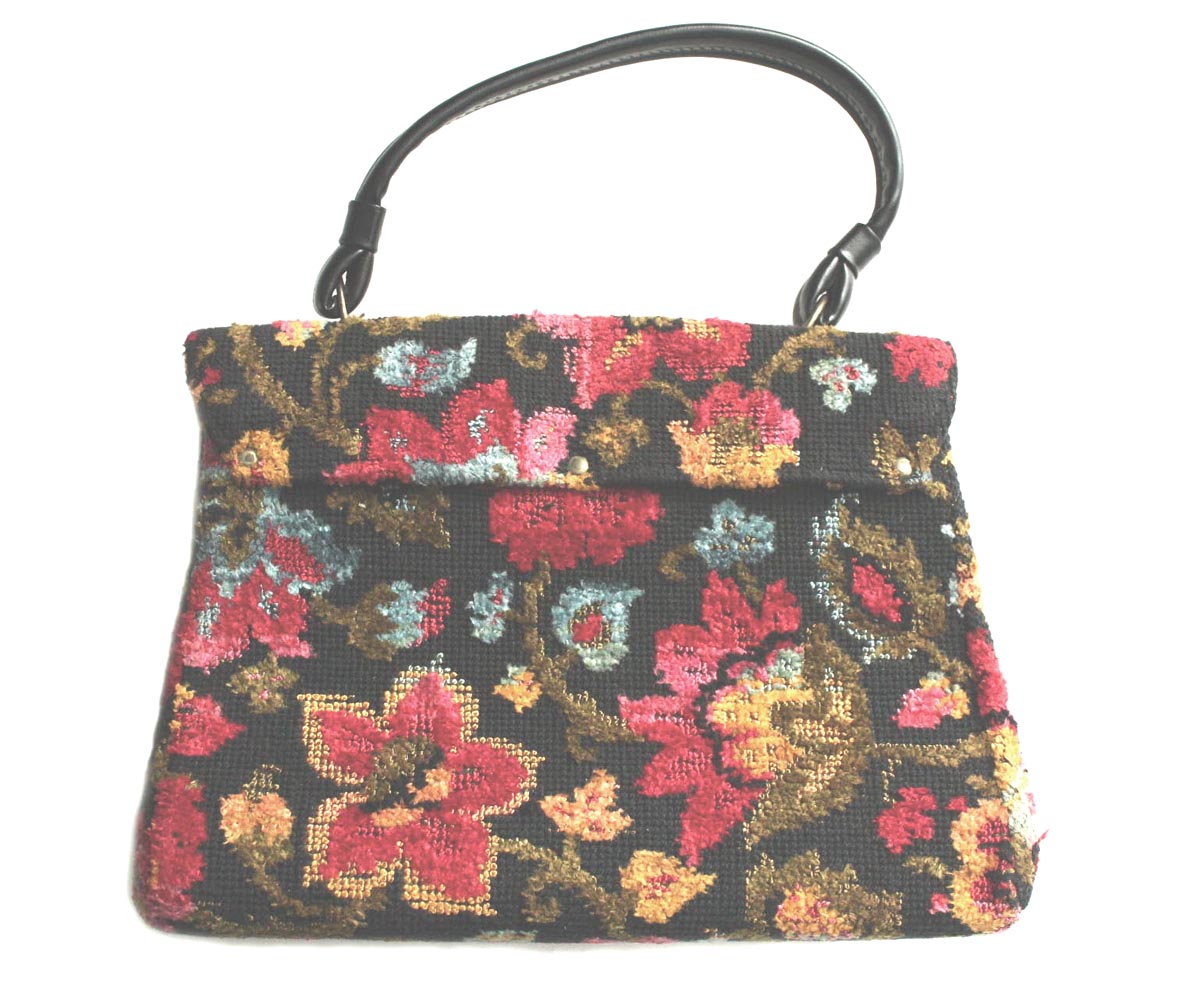 Vintage Floral Tapestry Carpet Bag Handbag Purse - Momentum Vintage