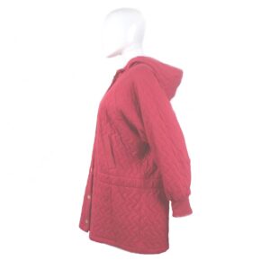 vintage Sonia Rykiel red quilted hooded jacket made in France