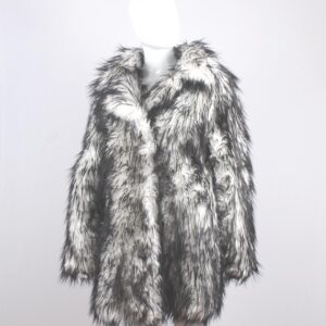 faux fur shaggy white black spike jacket coat by New York Speed