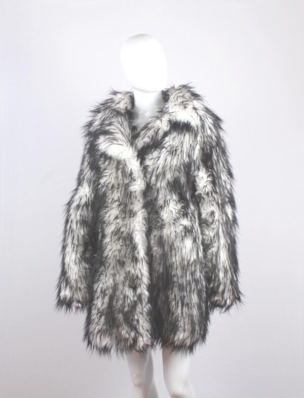 faux fur shaggy white black spike jacket coat by New York Speed