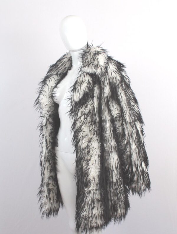 faux fur shaggy white black spike jacket coat by New York Speed