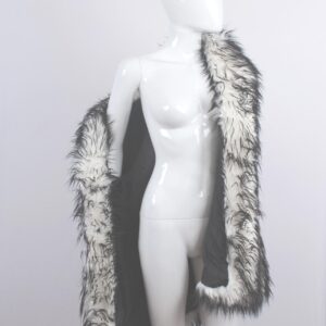 faux fur shaggy white black spike jacket coat by New York Speed