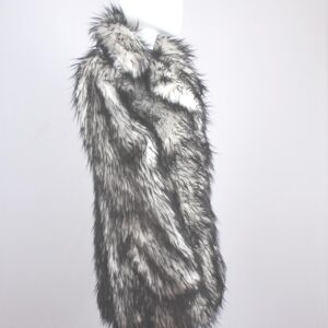 faux fur shaggy white black spike jacket coat by New York Speed