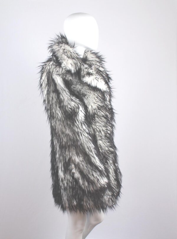 faux fur shaggy white black spike jacket coat by New York Speed