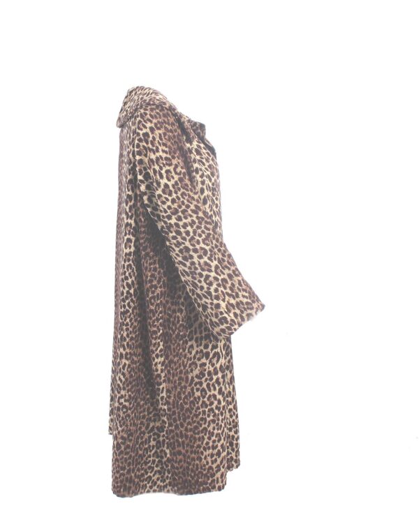 leopard faux fur print vintage coat