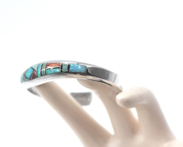 Phillip Sanchez Navajo sterling silver silver gemstone cuff vintage bracelet