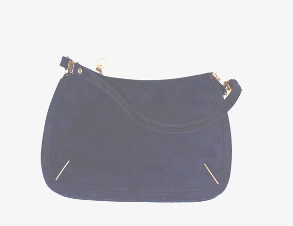 Saks Fifth Avenue blue suede shoulder bag purse