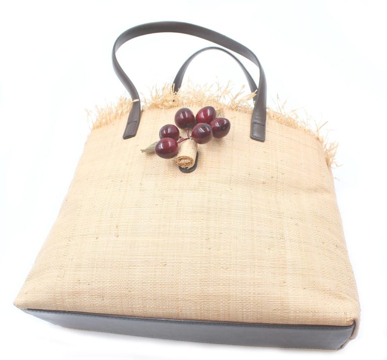 Cole Haan Cherry Cluster Straw Tote Handbag Purse - Momentum Vintage