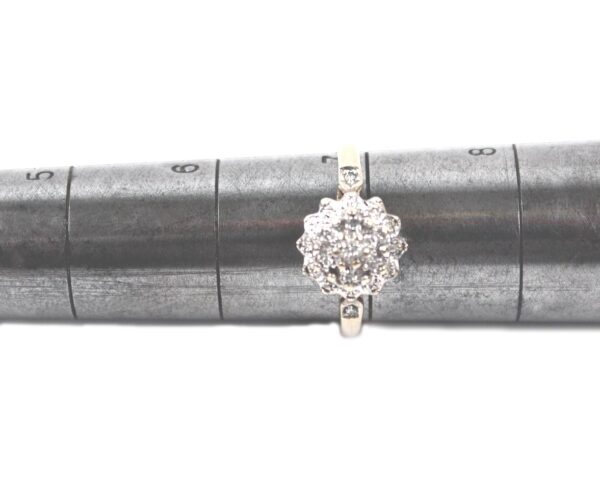 vintage 9ct gold diamond cluster ring