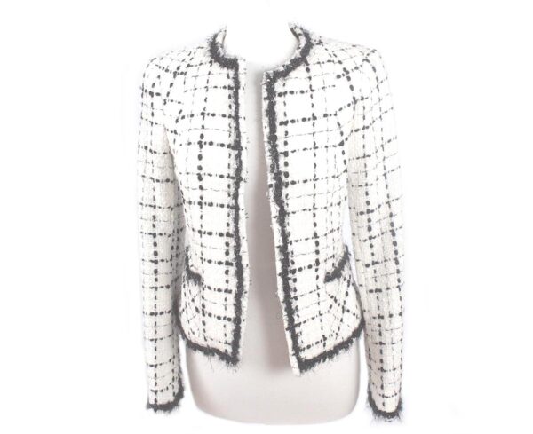 black & white Zara tweed waist jacket