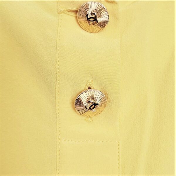 chanel silk sleeveless yellow blouse