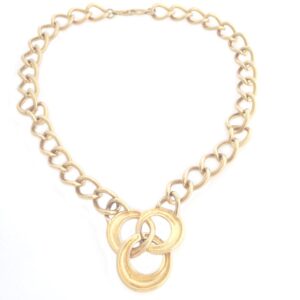 Napier three circle gold tone chain necklace