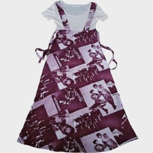 Jazz musicians face portraits design print dress