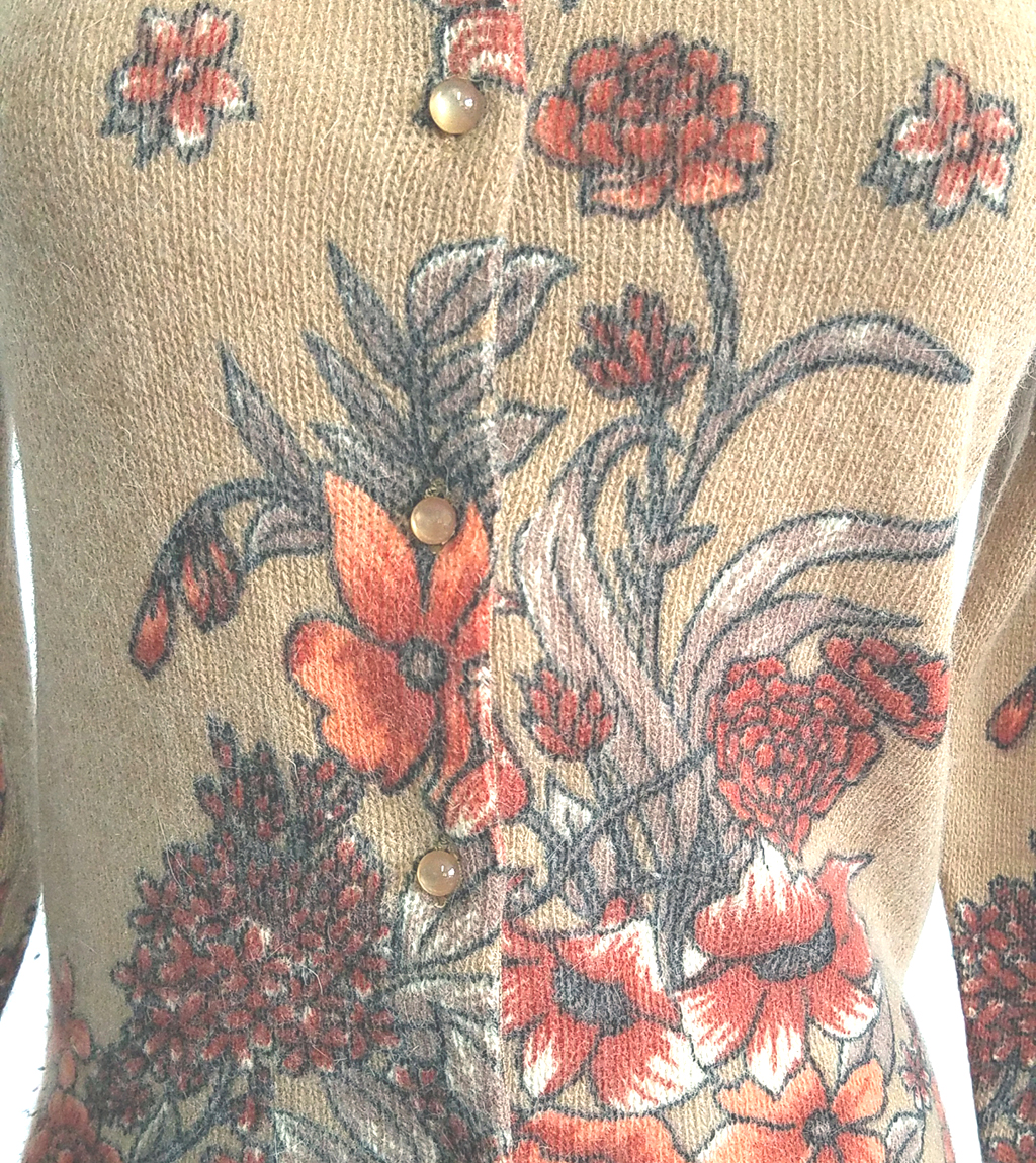 Vintage Mitsukoshi Floral Print Cardigan Sweater Size M - Momentum