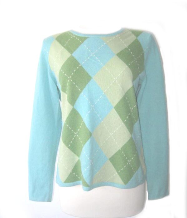 vintage chadwick's cashmere argyle crew neck sweater