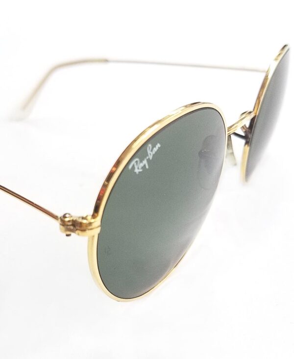 vintage ray ban green lens gold tone metal frame sunglasses