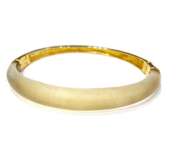 vintage alexis bittar satin Lucite tapered gold tone bangle