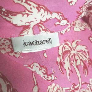 vintage cacharel pink animal tropical print blouse