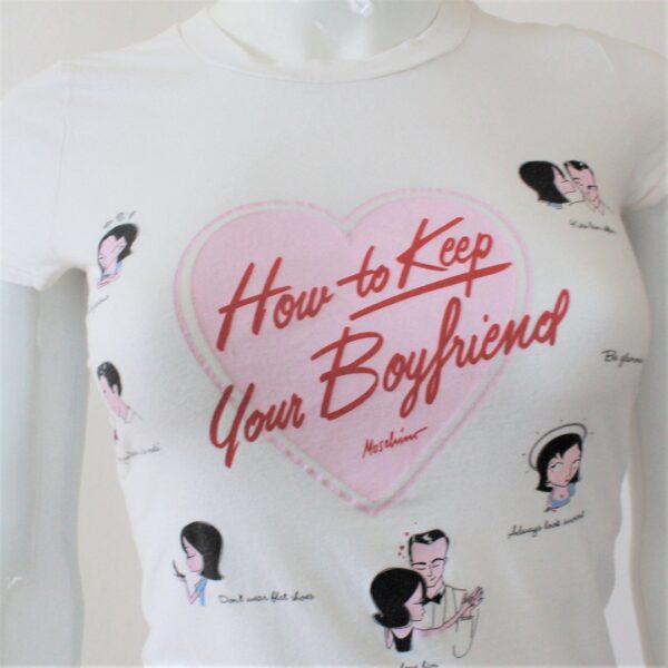 moschino how to keep your boyfriend graphics t-shirt