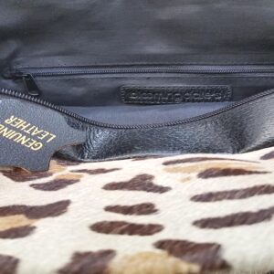 leopard print bloomingdales black leather tote bag