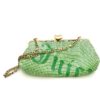 juicy couture green metal mesh clutch bag