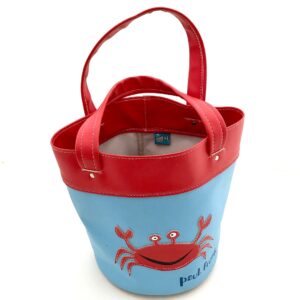 rare paul frank sky blue red crab bucket bag