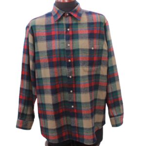 vintage pendleton plaid elbow patch wool shirt