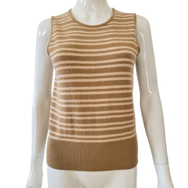 jaeger 100% cashmere stripe sleeveless vintage sweater