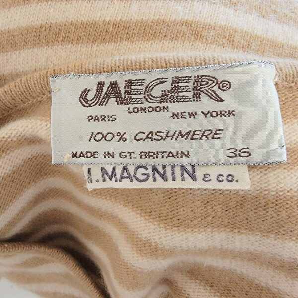 jaeger 100% cashmere stripe sleeveless vintage sweate