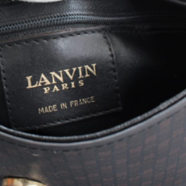 lanvin Paris leather multi plaid print purse