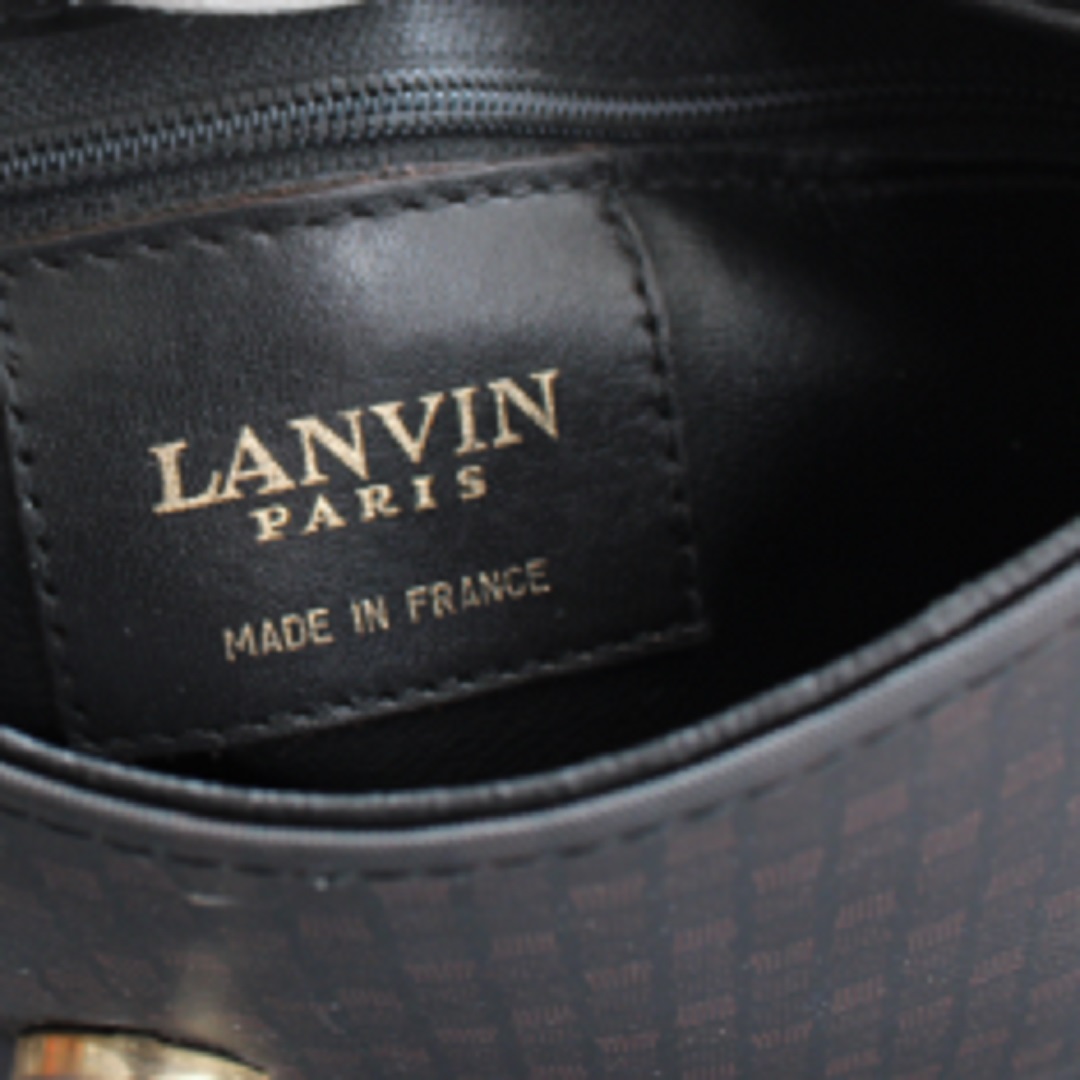 vintage lanvin Paris multi plaid print shoulder bag purse 04
