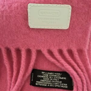 coach soft pink fringe lambs wool and cashmere scarf muffler