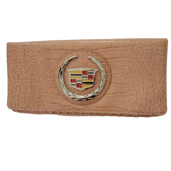 cadillac alligator embossed print clutch purse