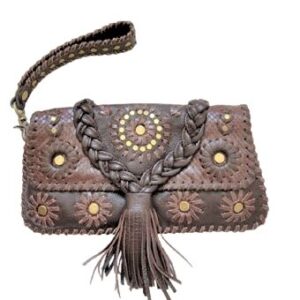 isabella fiore leather clutch purse bag