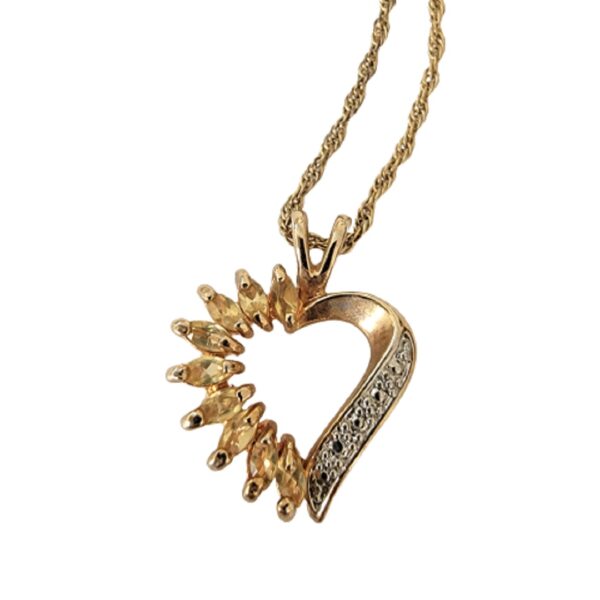 avon sp jeweled heart pendant necklace